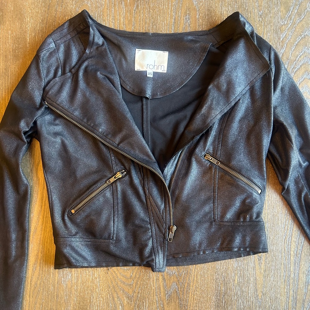 Black moto style lightweight jacket XS